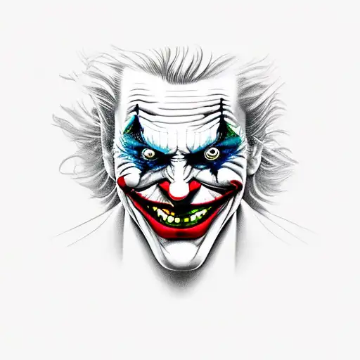 Joker Heavy Smile Realistic Drawing