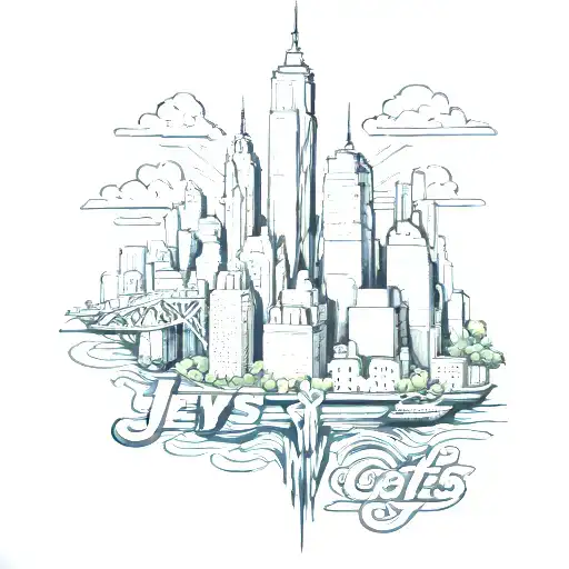 New York City Skyline New York Jets