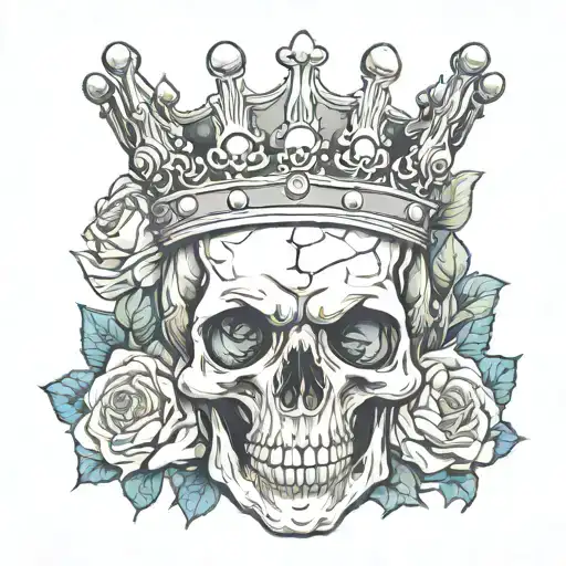 Cartoon Embryo Skull Wearing A Crown