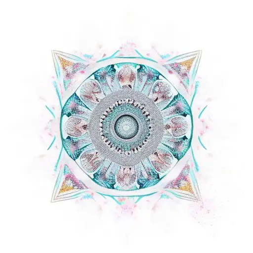 Teal Siren Mandala Pretty Long Hair