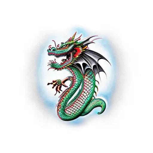 Dragon Wrapping Around Collar Bone