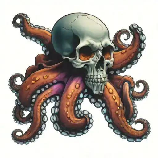An Octopus With A Skull For A Head