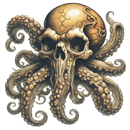 An Octopus With A Skull For A Head