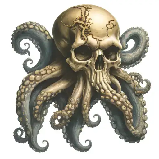 An Octopus With A Skull For A Head