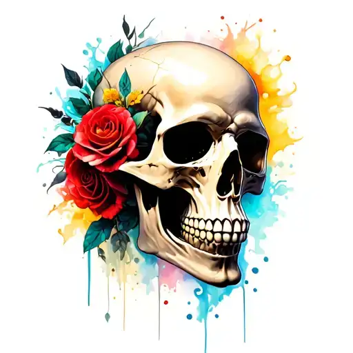 Autobody Theme Arm Sleeve With Hyper Realism Skull