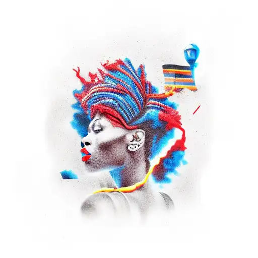 Black Movie Film With Red And Blue Colors