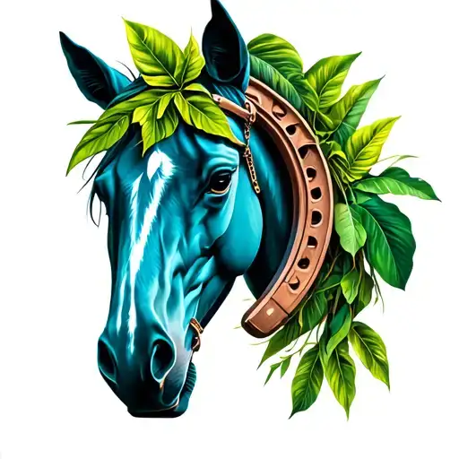 Horse Shoe Wrapped In Tropical Vines