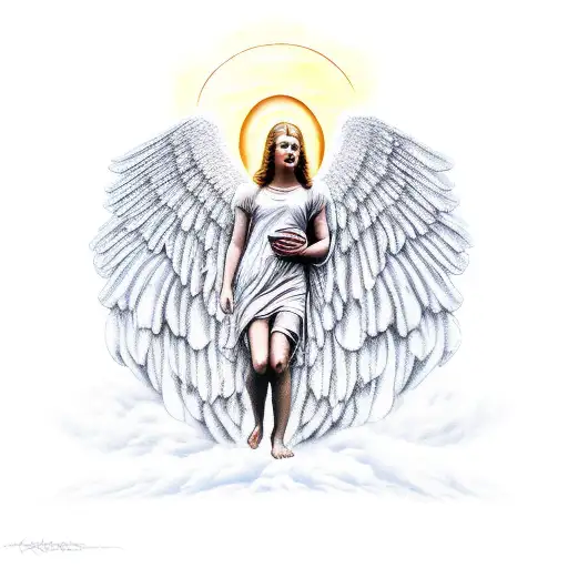 An Angel Holding A Suffering Human