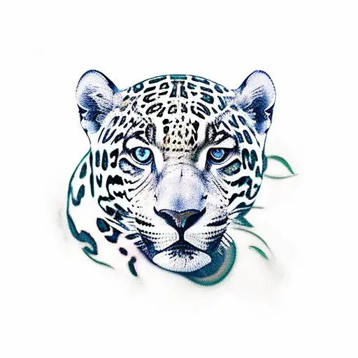 Jaguar With Amazon Forest Flora And Fauna