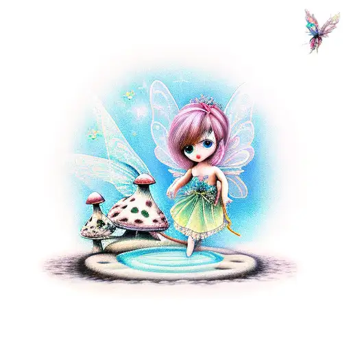 Fairy Cute With Mushrooms