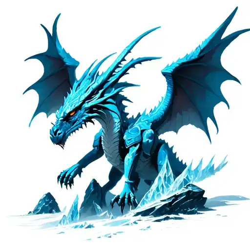 Death Knight Ice Dragon With Wings And Rocks