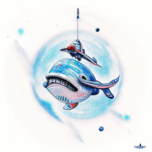 Spaceship And Space Whale