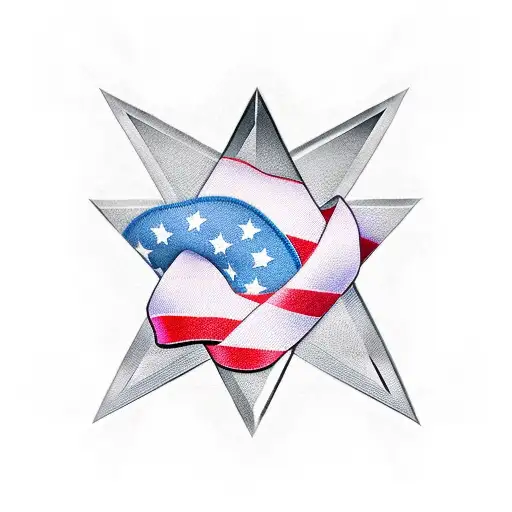 Army Star With Breast Cancer Ribbon