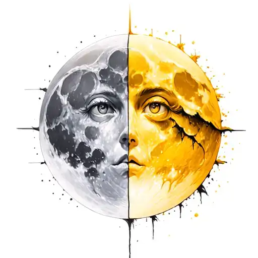 Fool Moon Half Yellow Half Gray