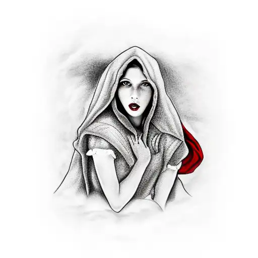 A Red Riding Hood And The Woolf In On Person