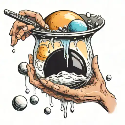 Syringe Holding A Spoons Hand Jumping Over The Eightball Moon