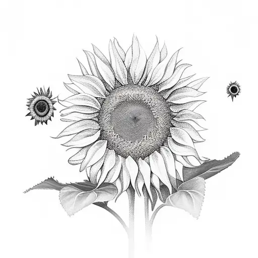 Sunflower With Children Sitting