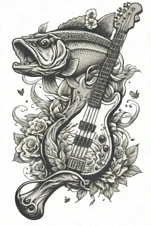 Bass Guitar Nature Inspired