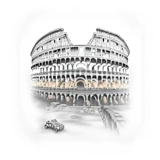 Silhouette Gladiateur With Casque A L'interieur In A Roman Colosseum Setting