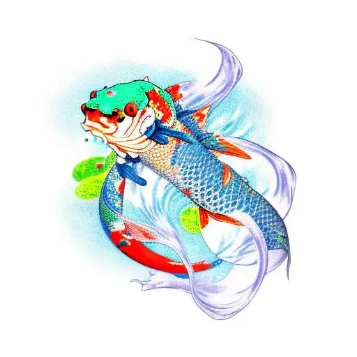 Koi Fish And Water Dragon