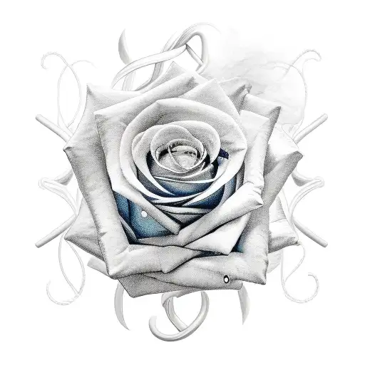 Rose And Angel Entwined