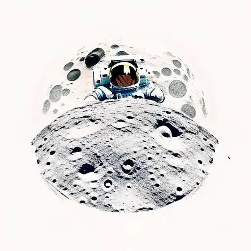 Astronaut Sitting On Moon Next To Boombox