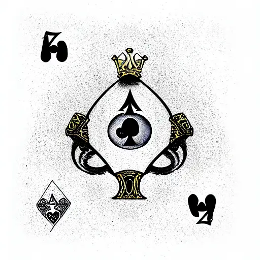 Ace Of Spades 8 Ball Scared Heart Kings Crown