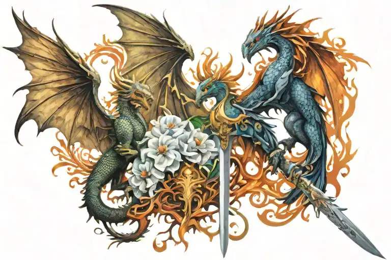 3 Dragons Phoenix Butterfly Angel Sword Queen Warrior