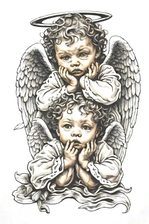 Three Baby Angels See No Evil Speak No Evil Hear No Wvil