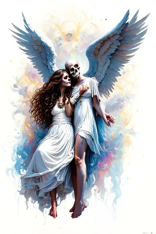 Death And Girl Angel With Wings