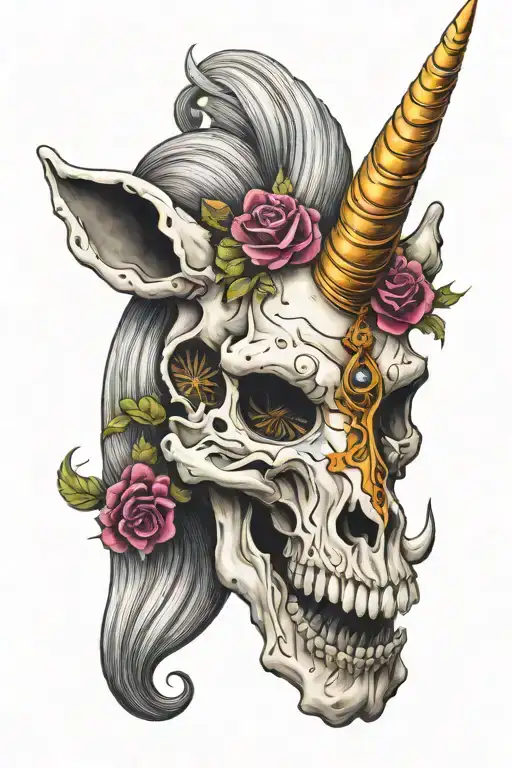 Goth Unicorn Skull