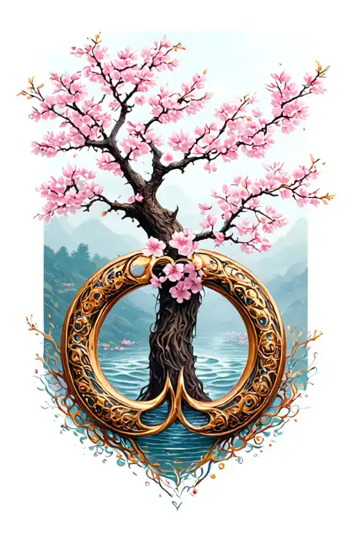 Cherry Blossom Tree Shading The Ouroboros