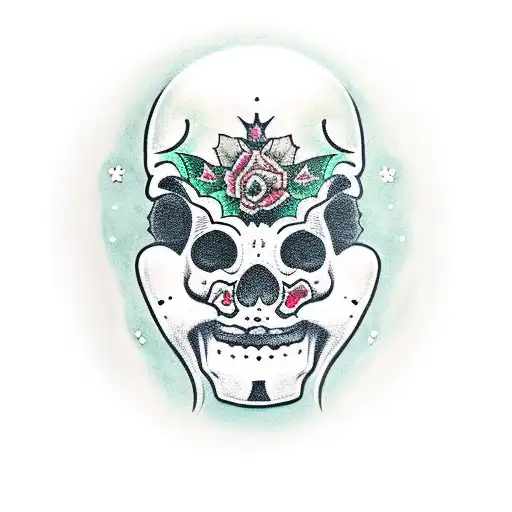 Santa Muerte Holding A Baby