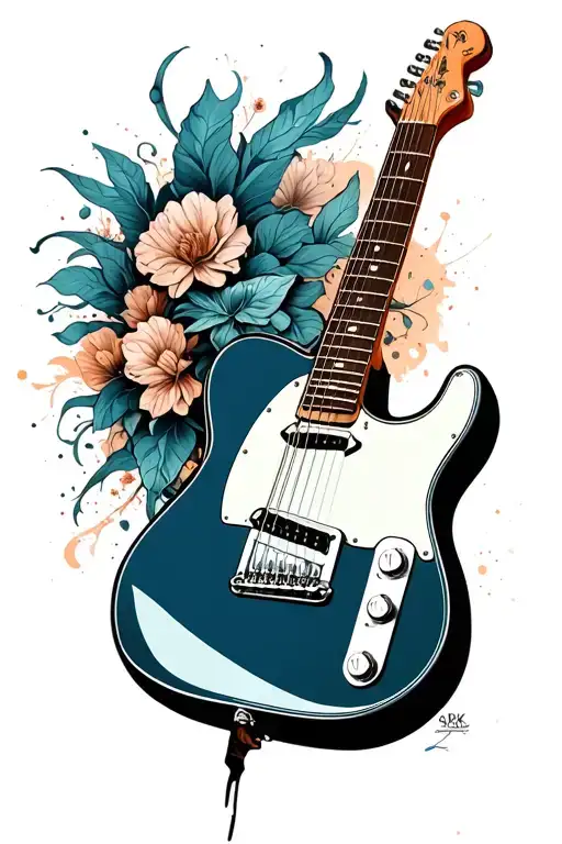 Light Blue Telecaster Guitar Outline