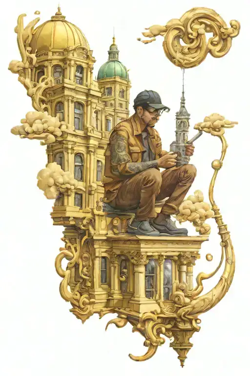 A Guatemalan Guy Painting The City Hall Of San Francisco Gold