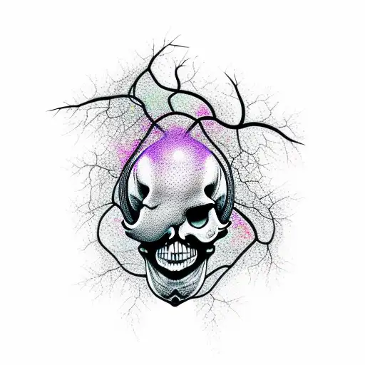 Skull That Fades Into Hanging Vines