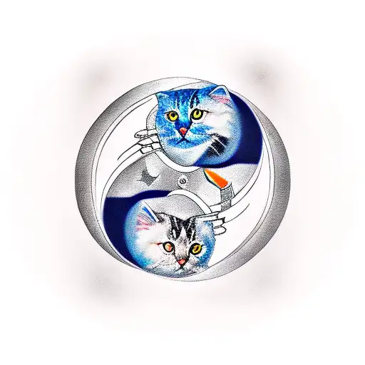 Yin Yang Symbol Cats