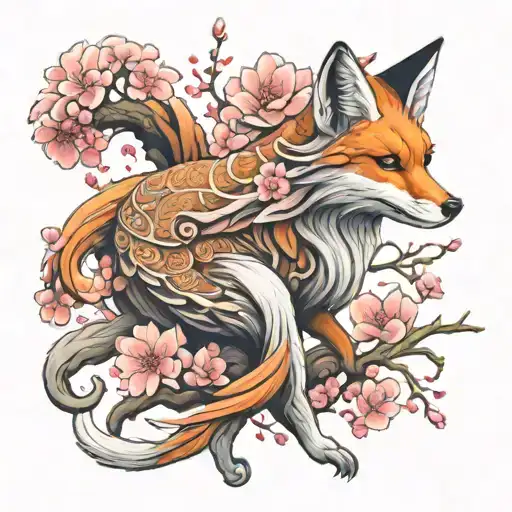 Nine-tailed Fox And Sakura