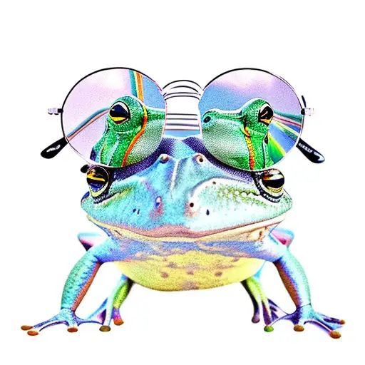 Frog Playing A Banjo In Coloured Mirrored Sunglasses