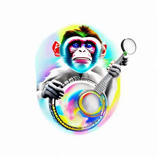 Monkey Holding Banjo