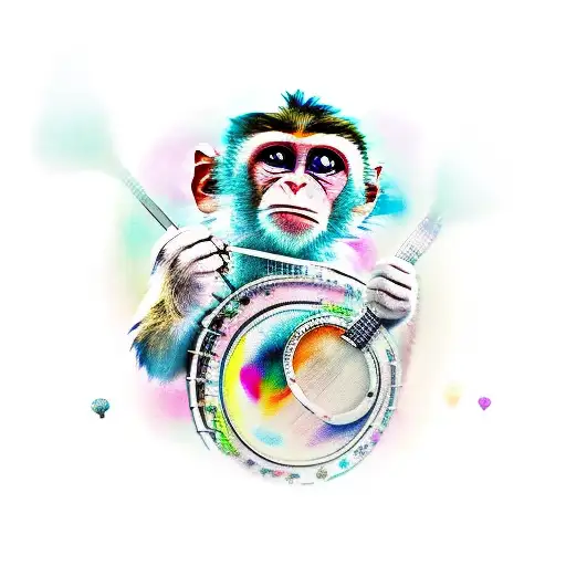 Monkey Holding Banjo