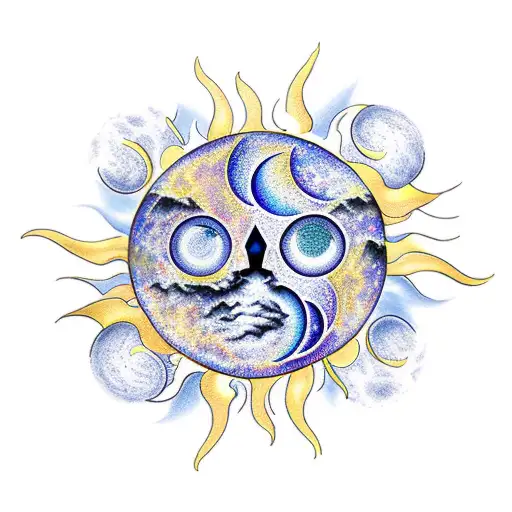 Celestial Sun And Moon