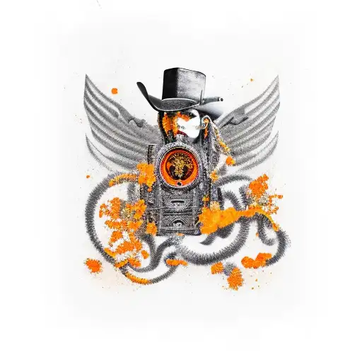 Wild West Gothic Style Orange Black And Yellow