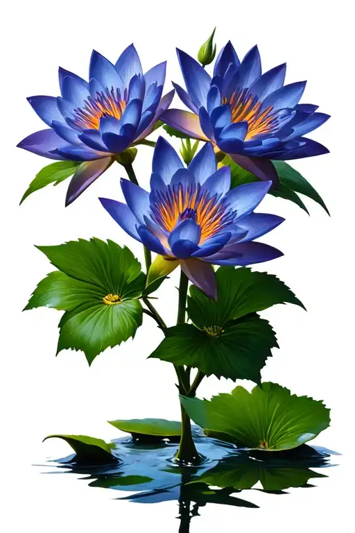 Larkspur Flower And Water Lilies Bloom