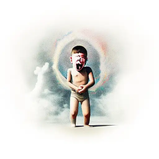 Boy Leaving Childhood Trauma Caused By Mother