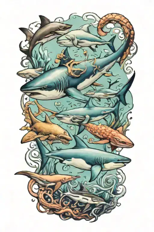 Seaworld With Sharks And Octopus