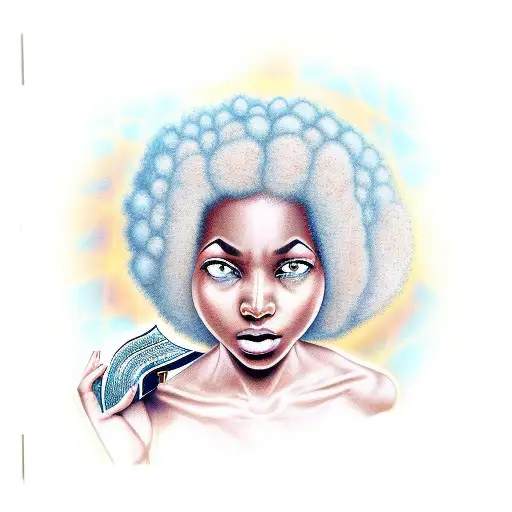 Black Girl With Beautiful Long Fro Crying With Her Bible Out