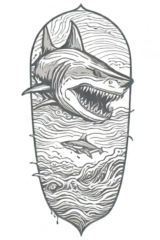 Swimmer Turning Into A Shark Swimming