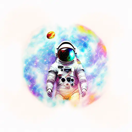 Astronaut Floating In A Galaxy