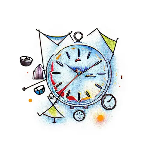 Camping Scene In A Clock